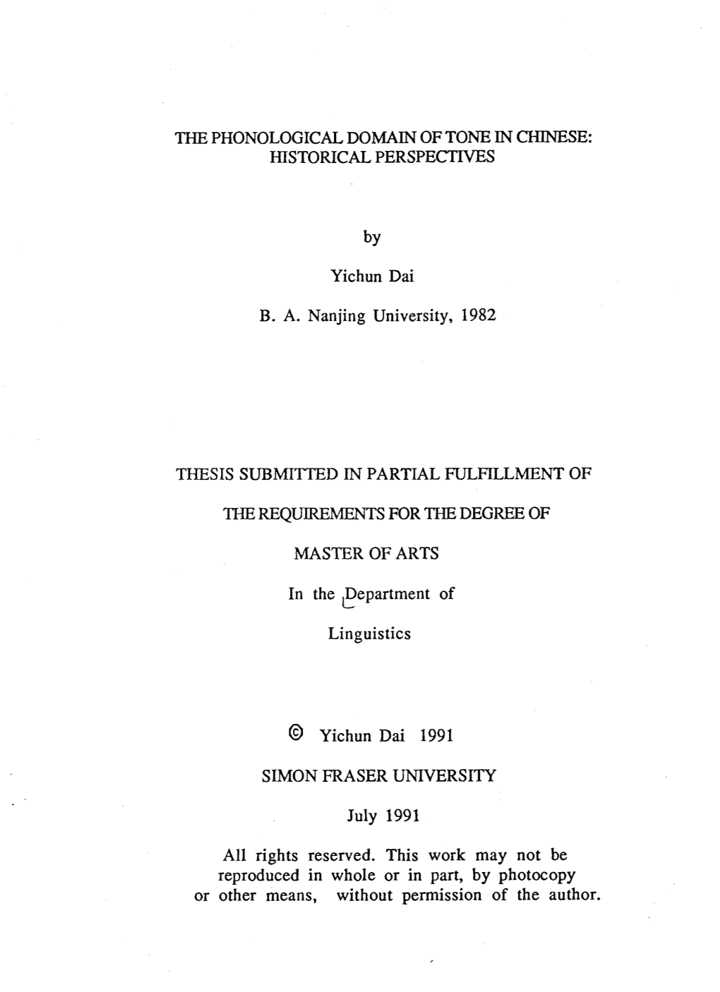 The Phonological Domain of Tone in Chinese: Historical Perspectives