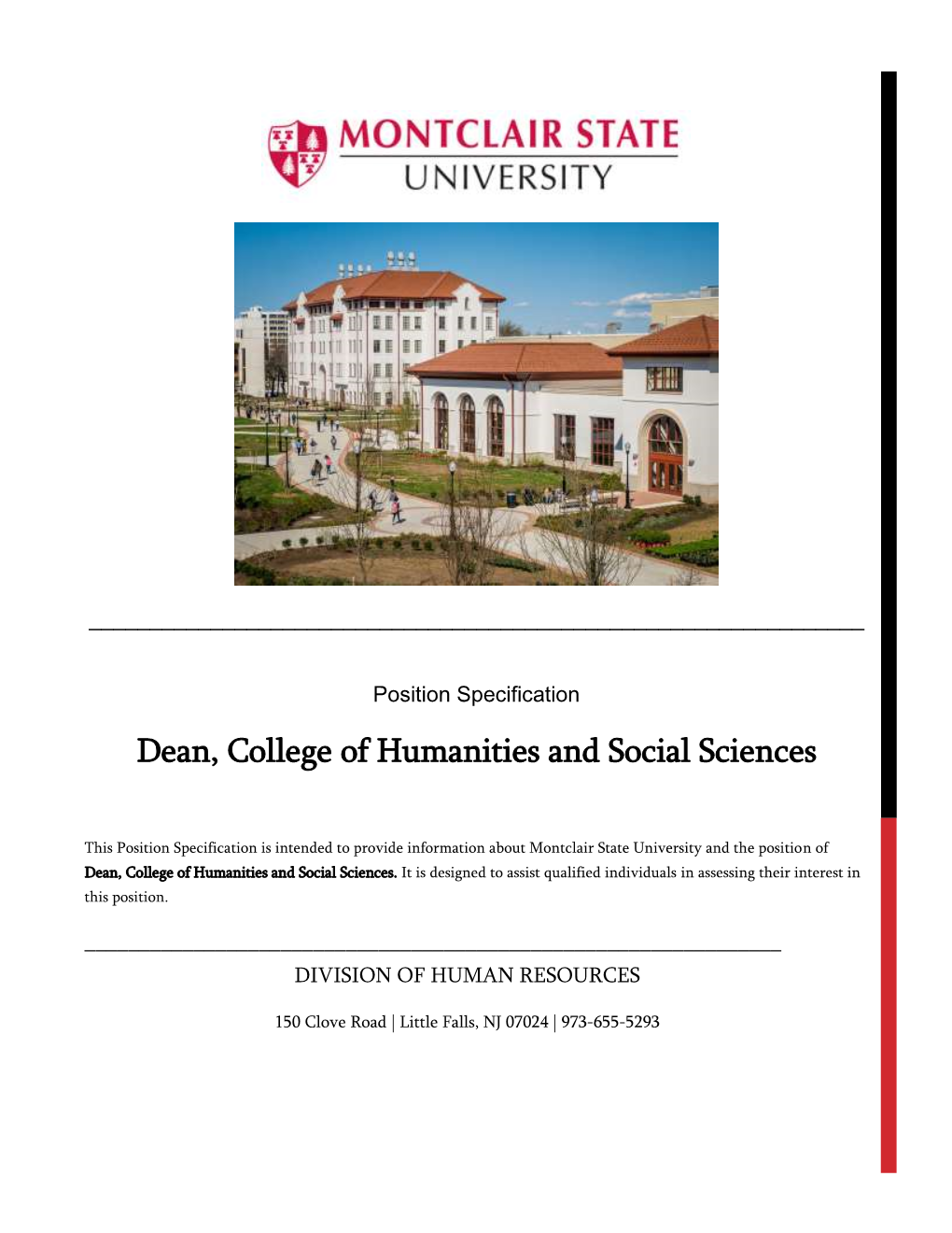 Dean, College of Humanities and Social Sciences