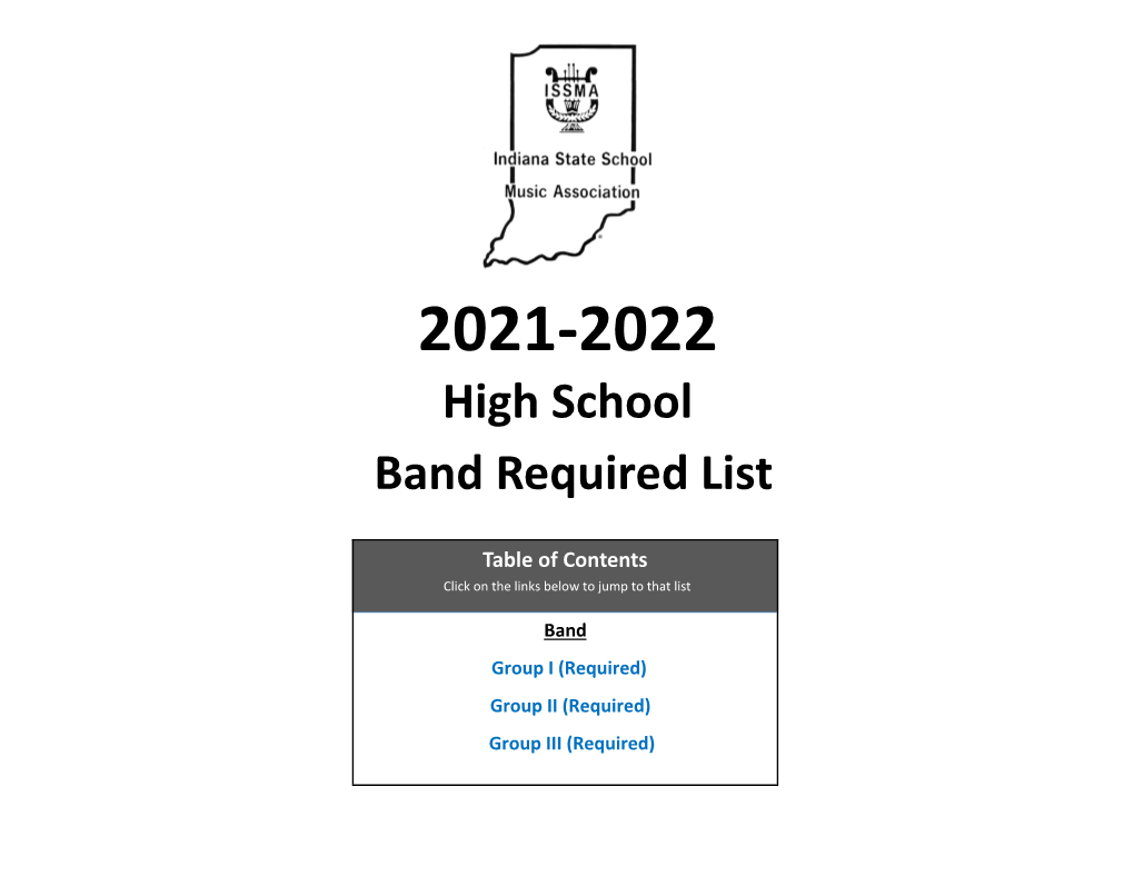 High School Band Required List