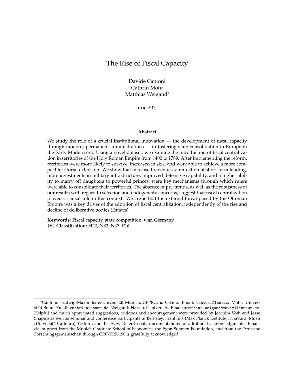 The Rise of Fiscal Capacity