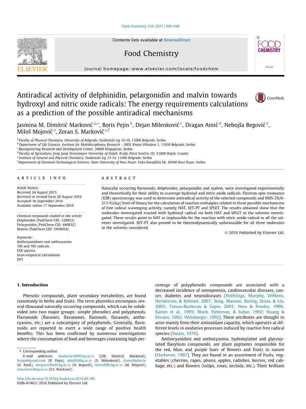 Food Chemistry 218 (2017) 440–446