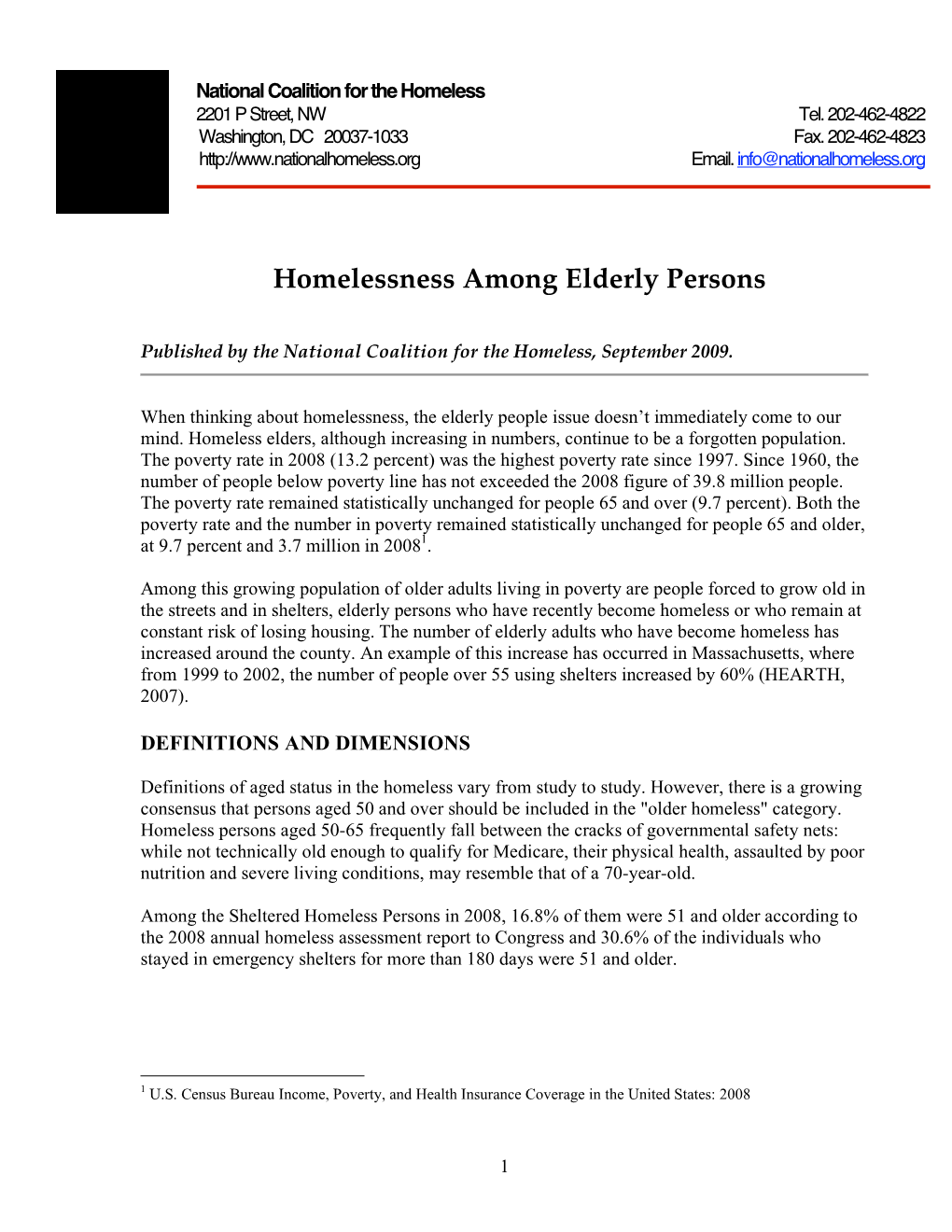 Homelessness Among Elderly Persons