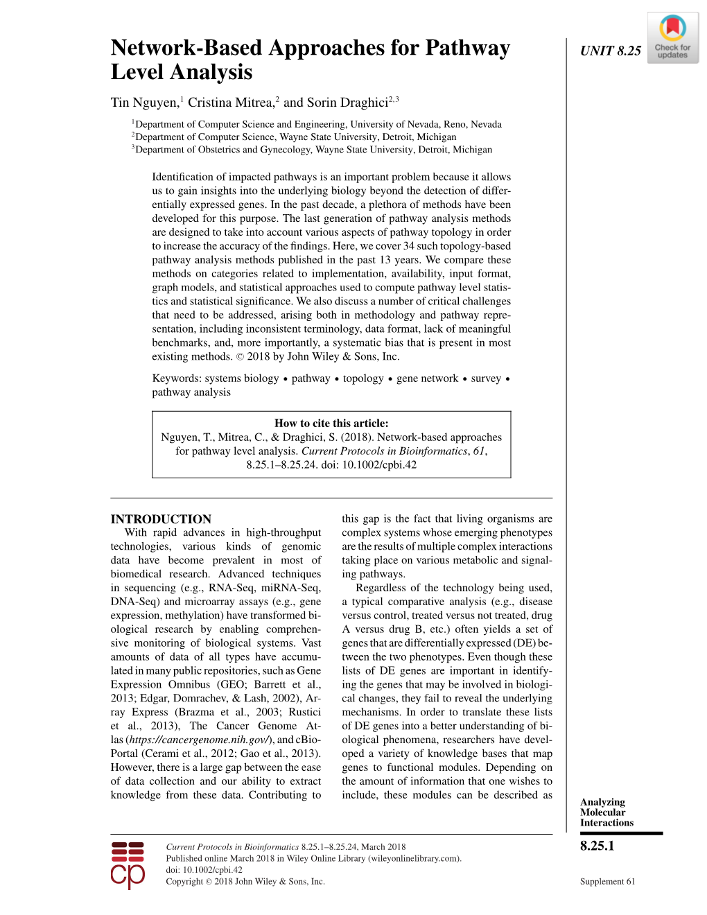 Network‐Based Approaches for Pathway Level Analysis