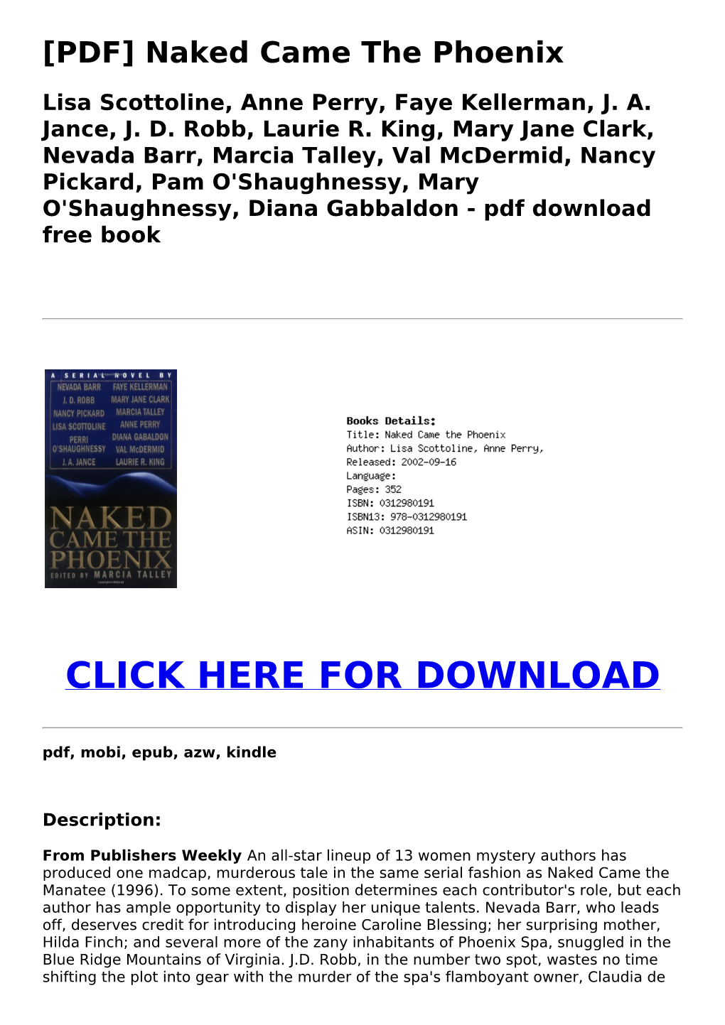 [PDF] Naked Came the Phoenix Lisa Scottoline, Anne Perry, Faye