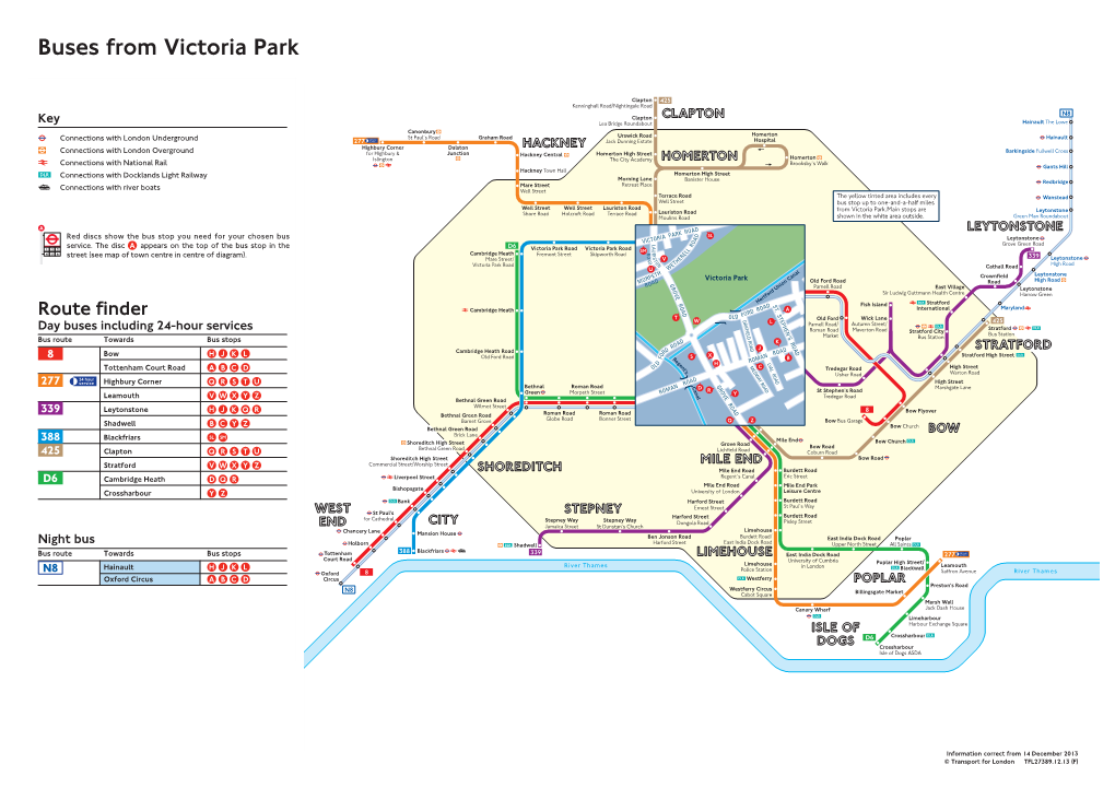 Buses from Victoria Park