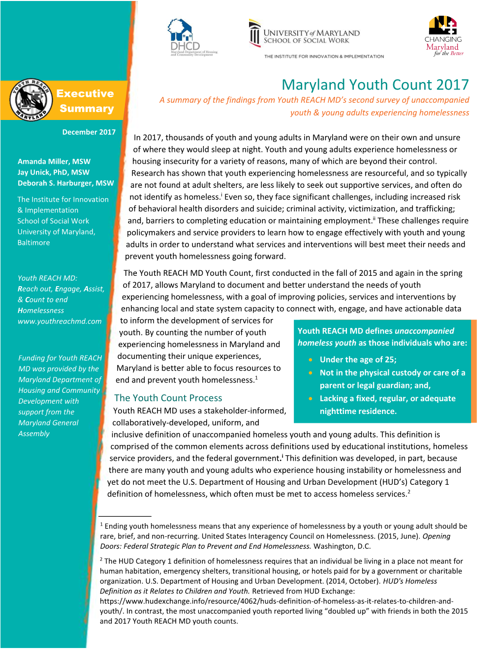 Youth Count 2017 Executive Summary