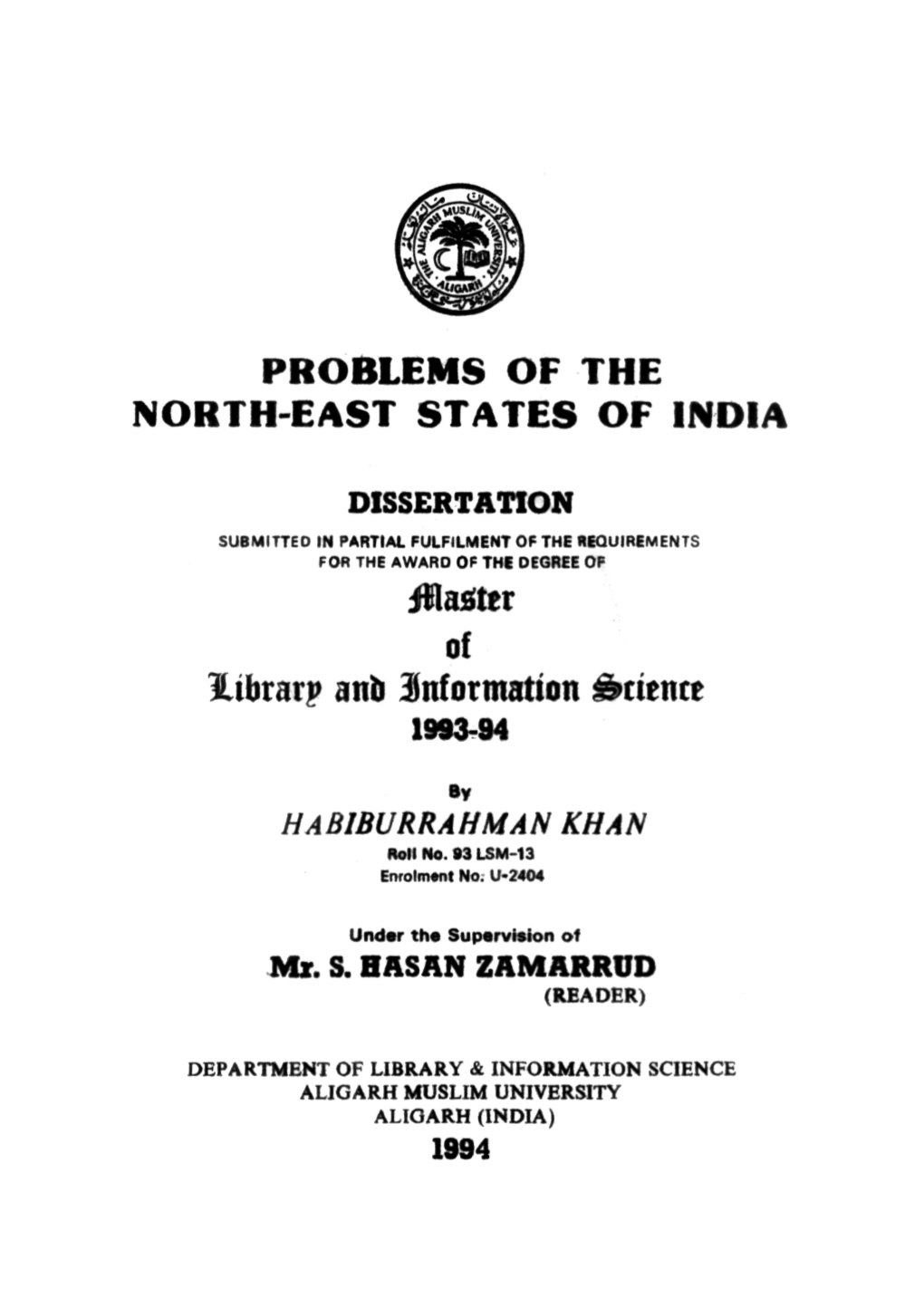 Problems of the North-East States of India