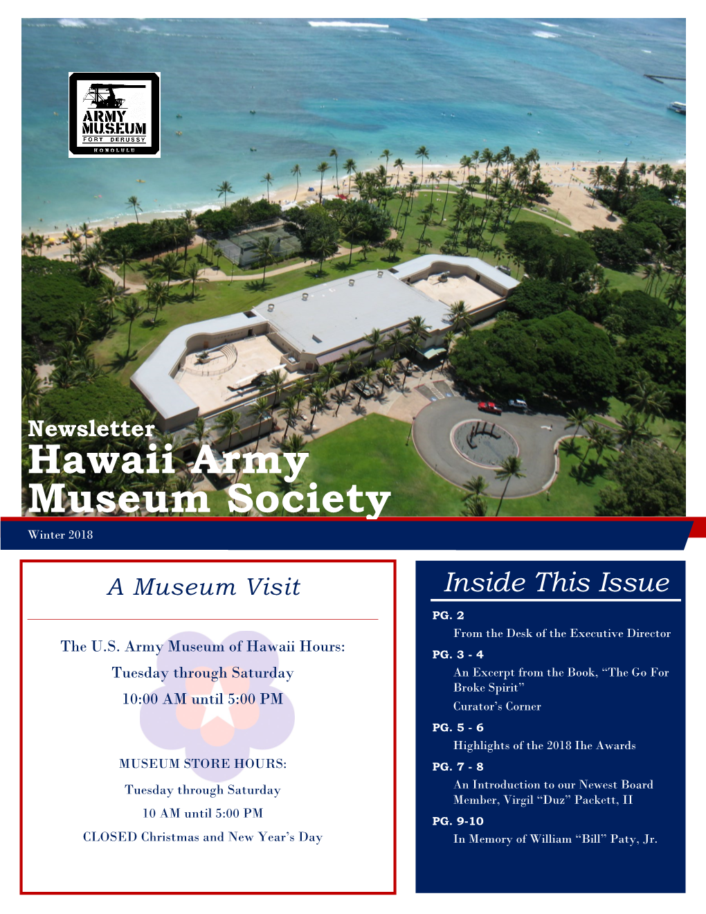 Hawaii Army Museum Society Winter 2018
