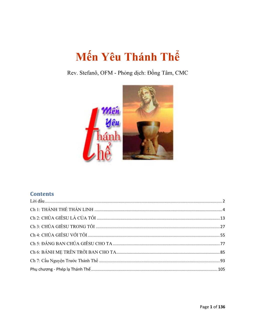 Mến Yêu Thánh Thể