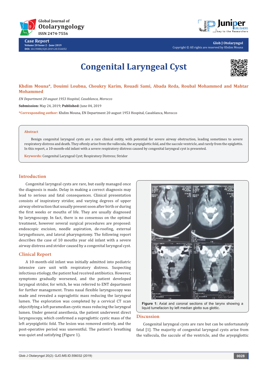 Congenital Laryngeal Cyst
