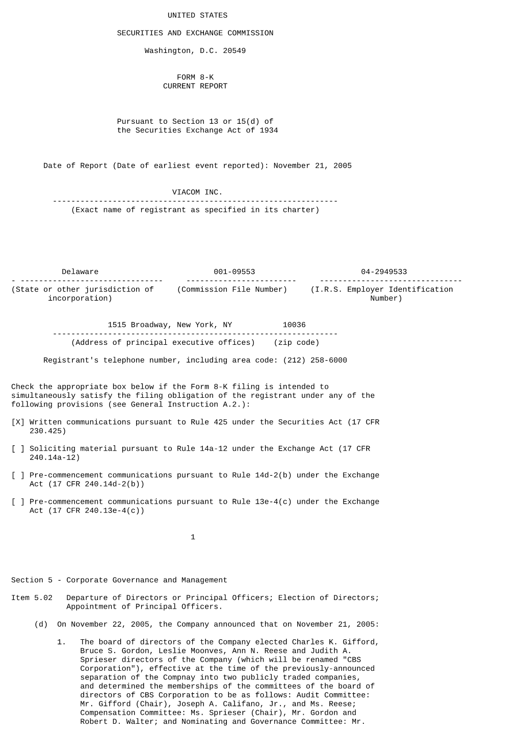 United States Securities and Exchange Commission