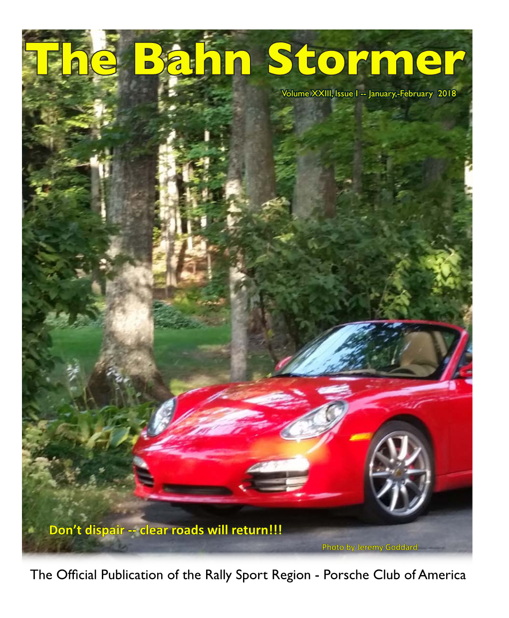 The Bahn Stormer Volume XXIII, Issue I -- January,-February 2018