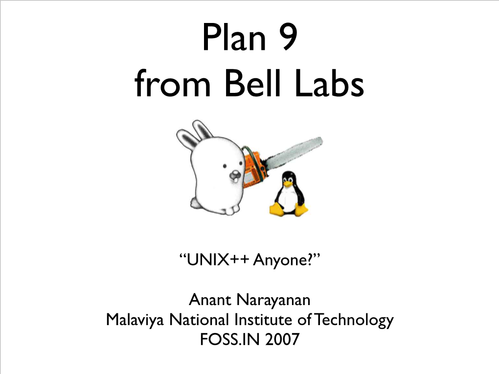 Plan 9 from Bell Labs