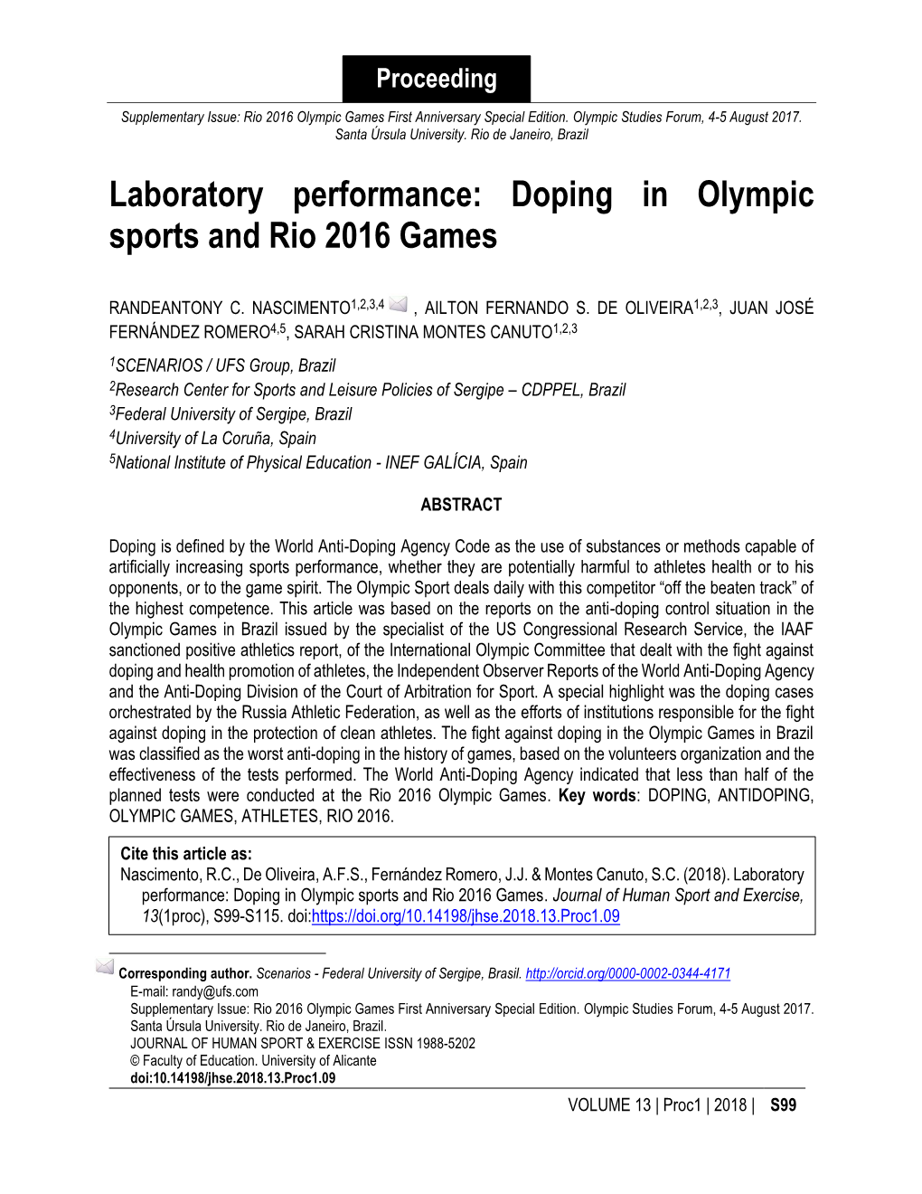 Doping in Olympic Sports and Rio 2016 Games