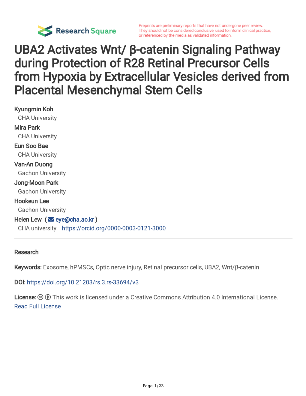 UBA2 Activates Wnt/ Β-Catenin Signaling Pathway