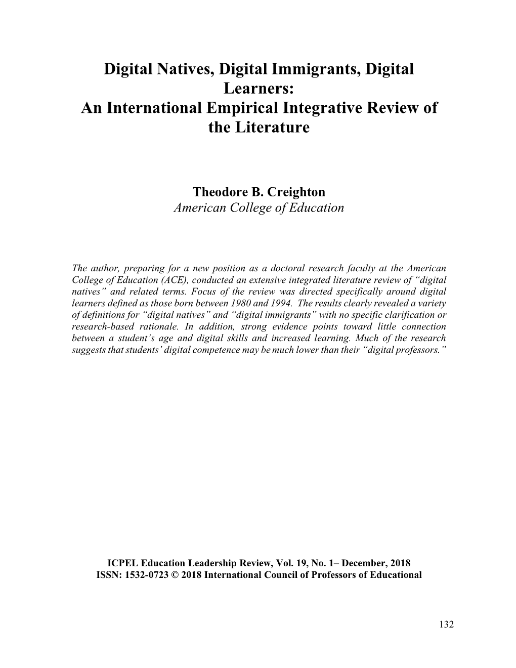 Digital Natives, Digital Immigrants, Digital Learners: an International Empirical Integrative Review of the Literature