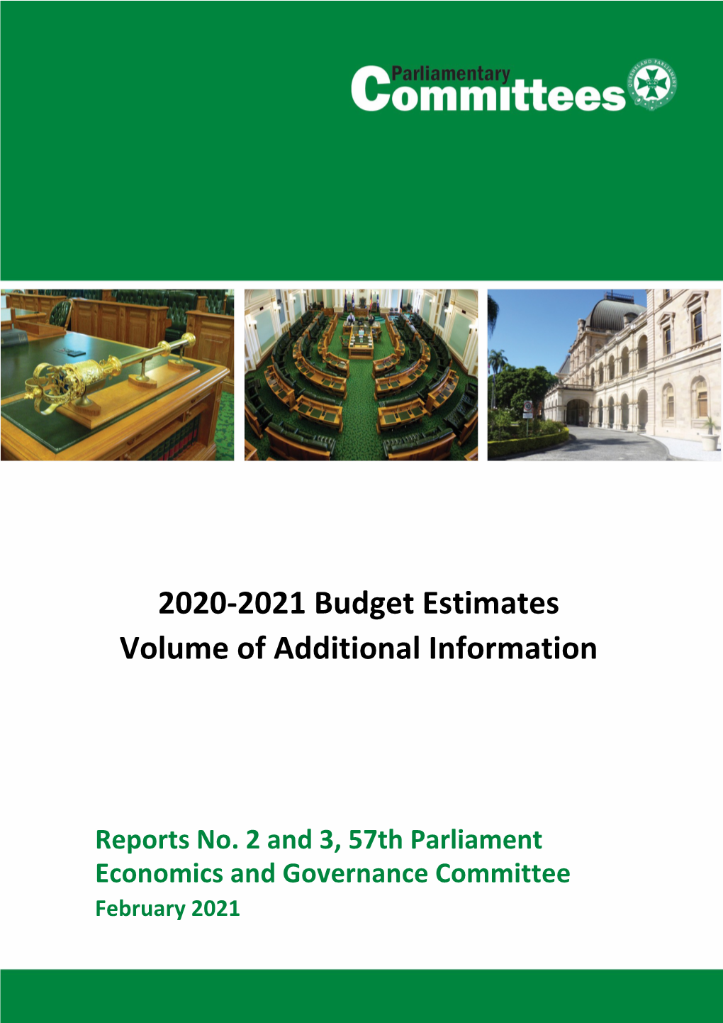 2020-2021 Budget Estimates Volume of Additional Information