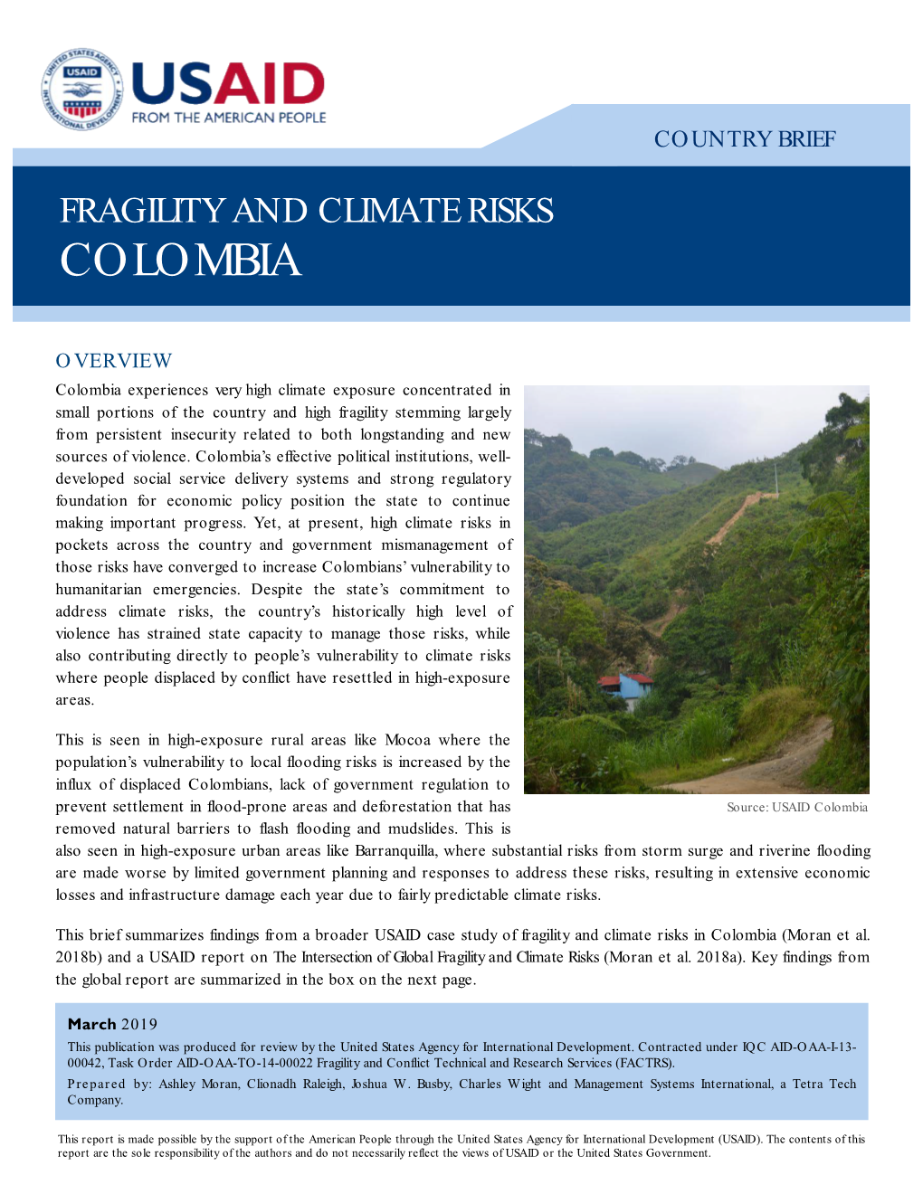 190205 USAID Colombia Brief Final to Joslin