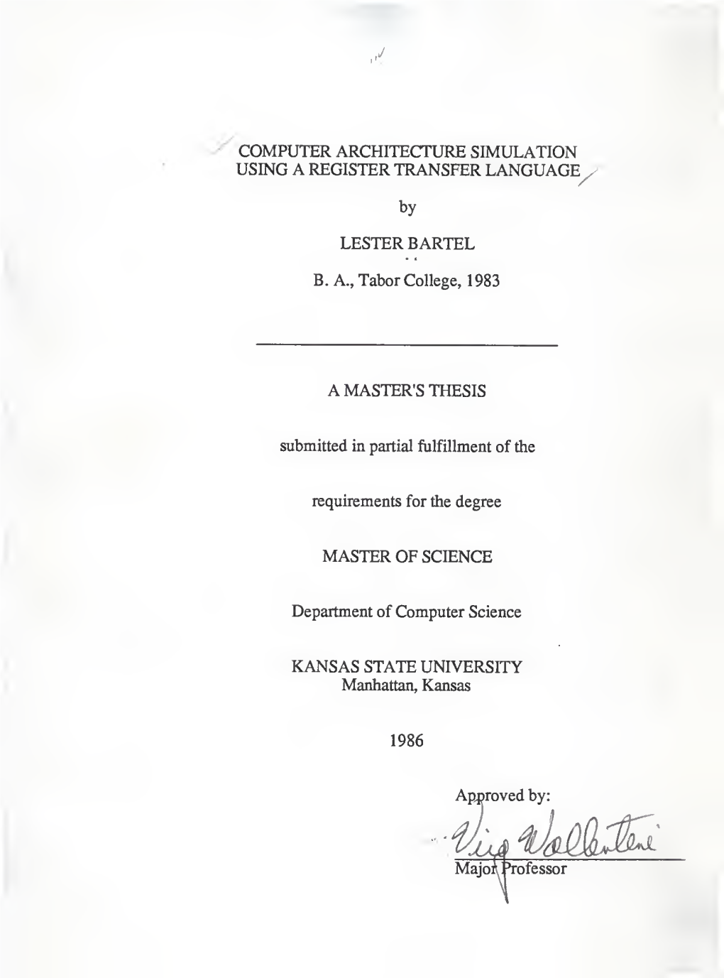 Computer Architecture Simulation Using a Register Transfer Language