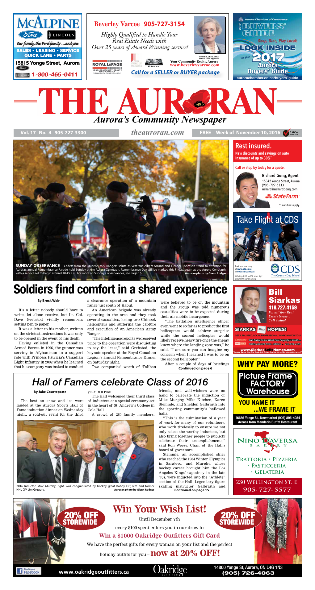 Aurora's Community Newspaper Soldiers Find Comfort in a Shared