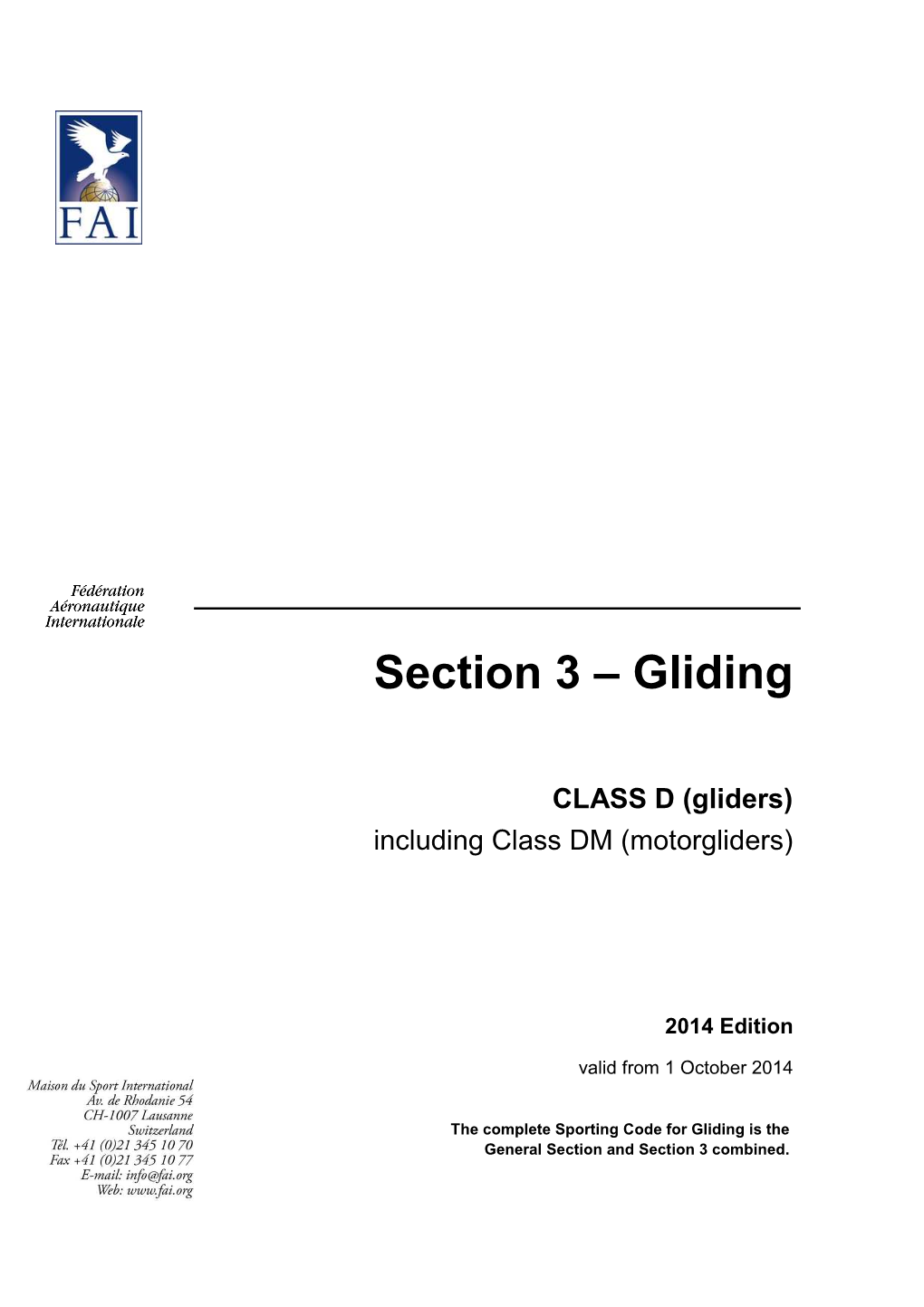 Section 3 – Gliding