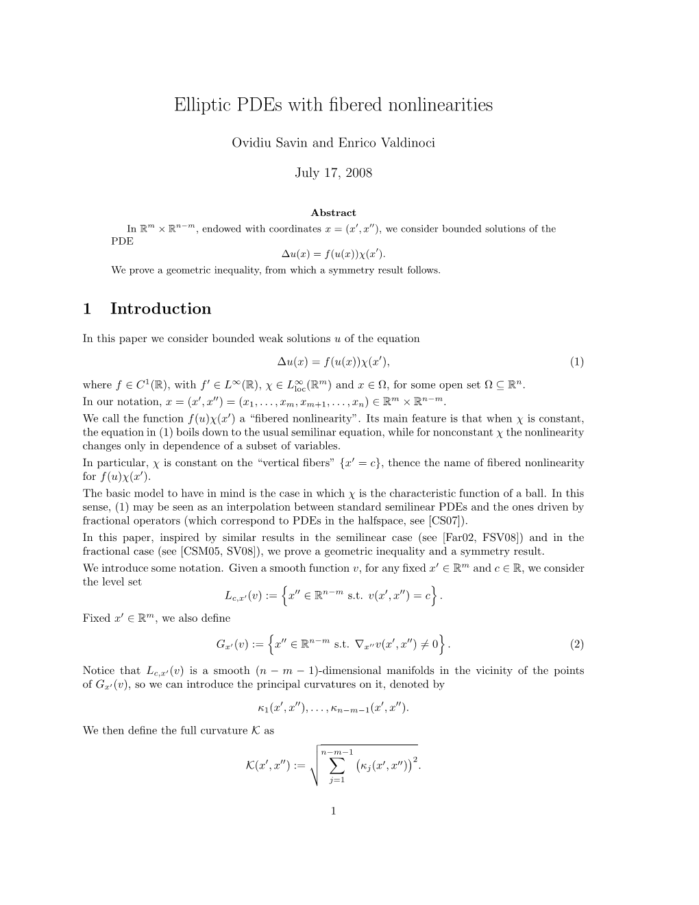 Elliptic Pdes with Fibered Nonlinearities