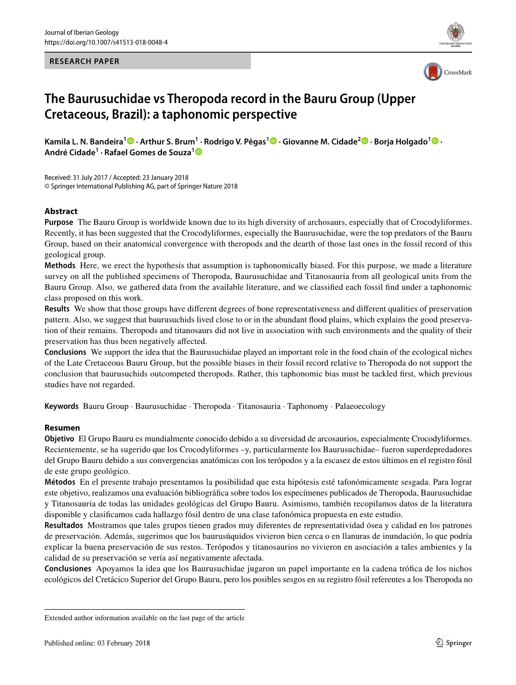 The Baurusuchidae Vs Theropoda Record in the Bauru Group (Upper Cretaceous, Brazil): a Taphonomic Perspective