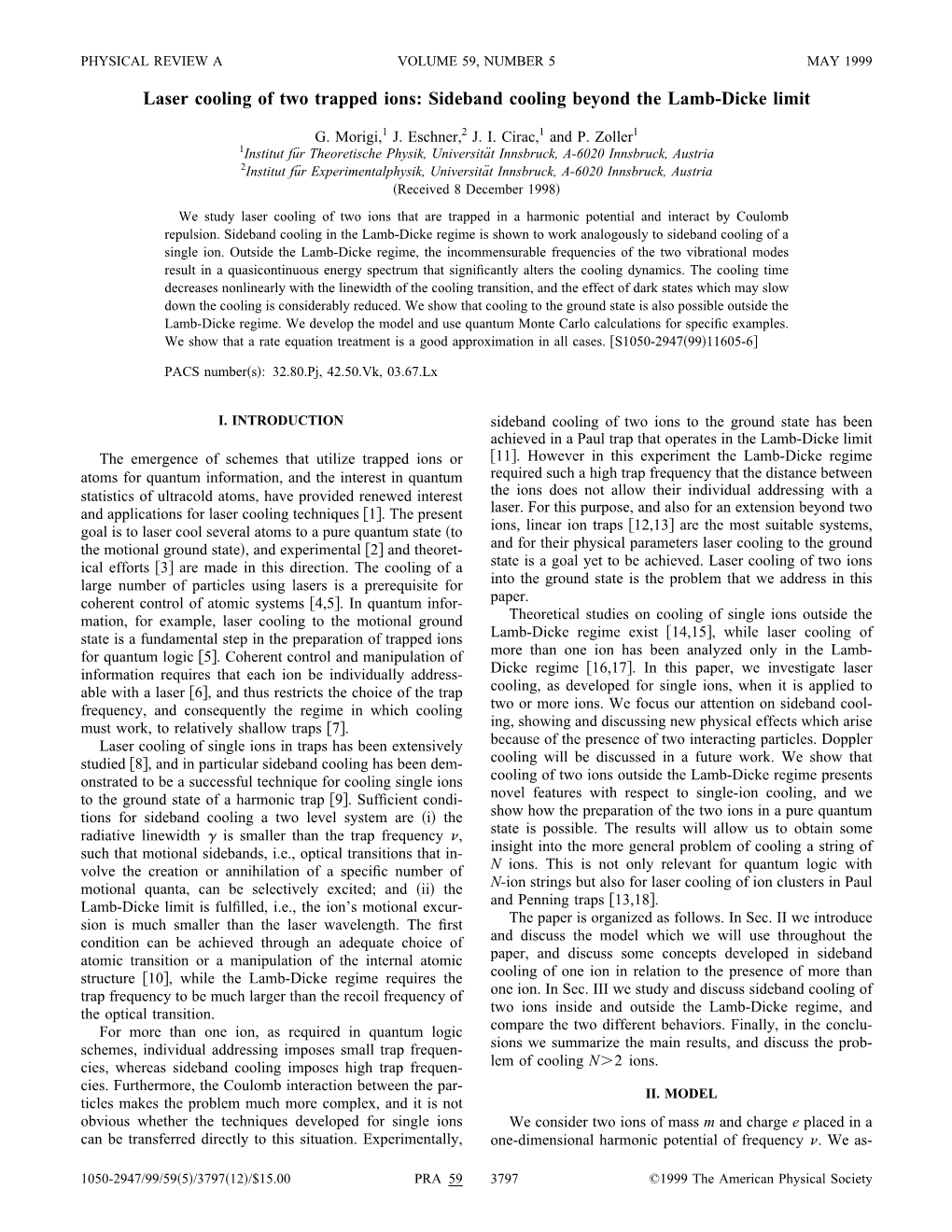 Laser Cooling of Two Trapped Ions: Sideband Cooling Beyond the Lamb-Dicke Limit