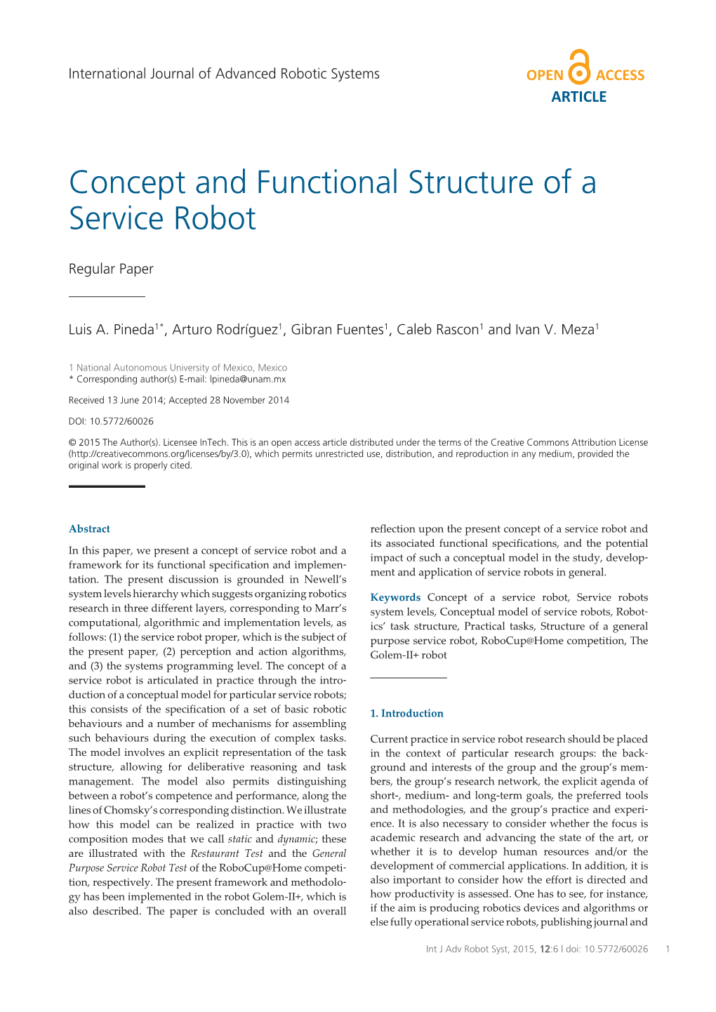 Concept and Functional Structure of a Service Robot