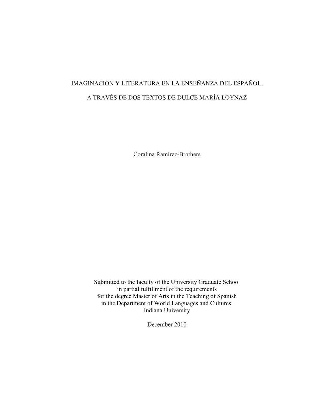 Imaginación Y Literatura En La Enseñanza Del Español, A