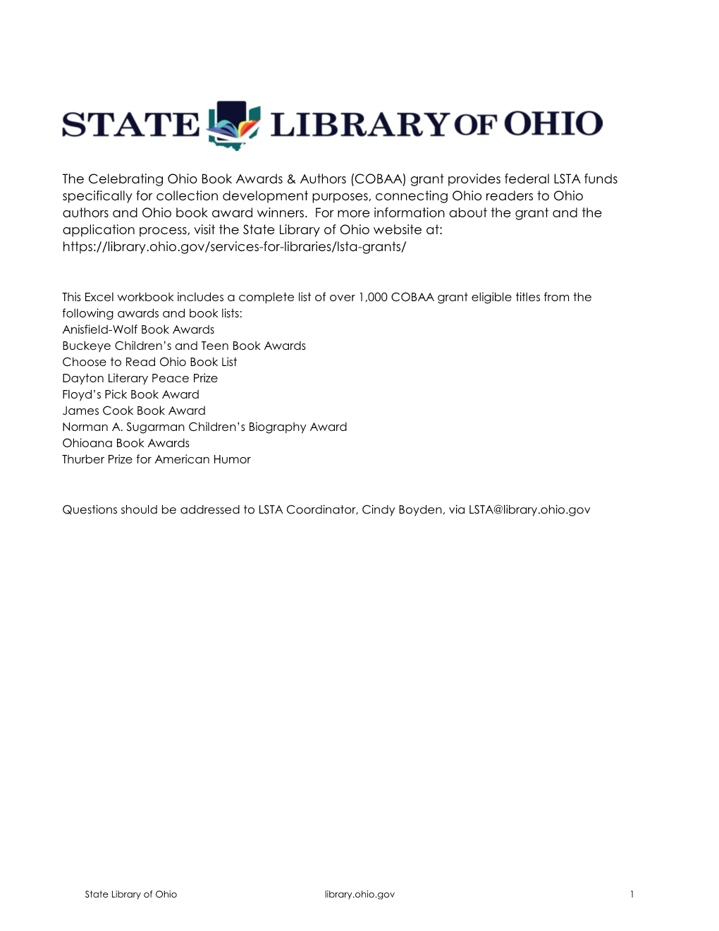 The Celebrating Ohio Book Awards & Authors