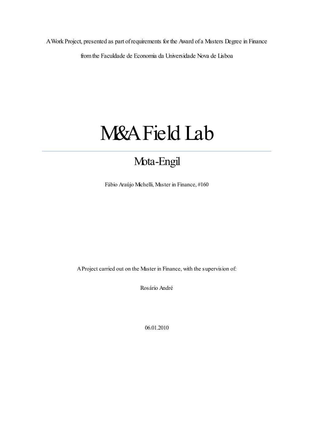 Mota-Engil M&A Report 03.01.10