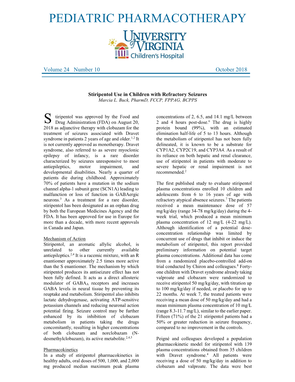 10|18 Stiripentol Use in Children with Refractory Seizures