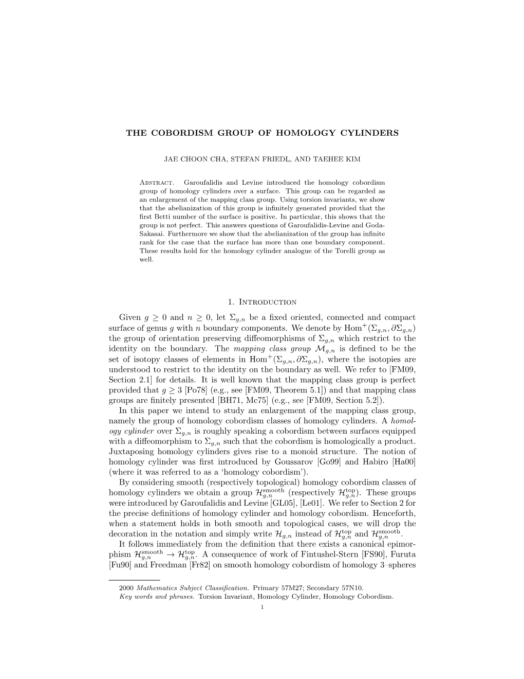 The Cobordism Group of Homology Cylinders