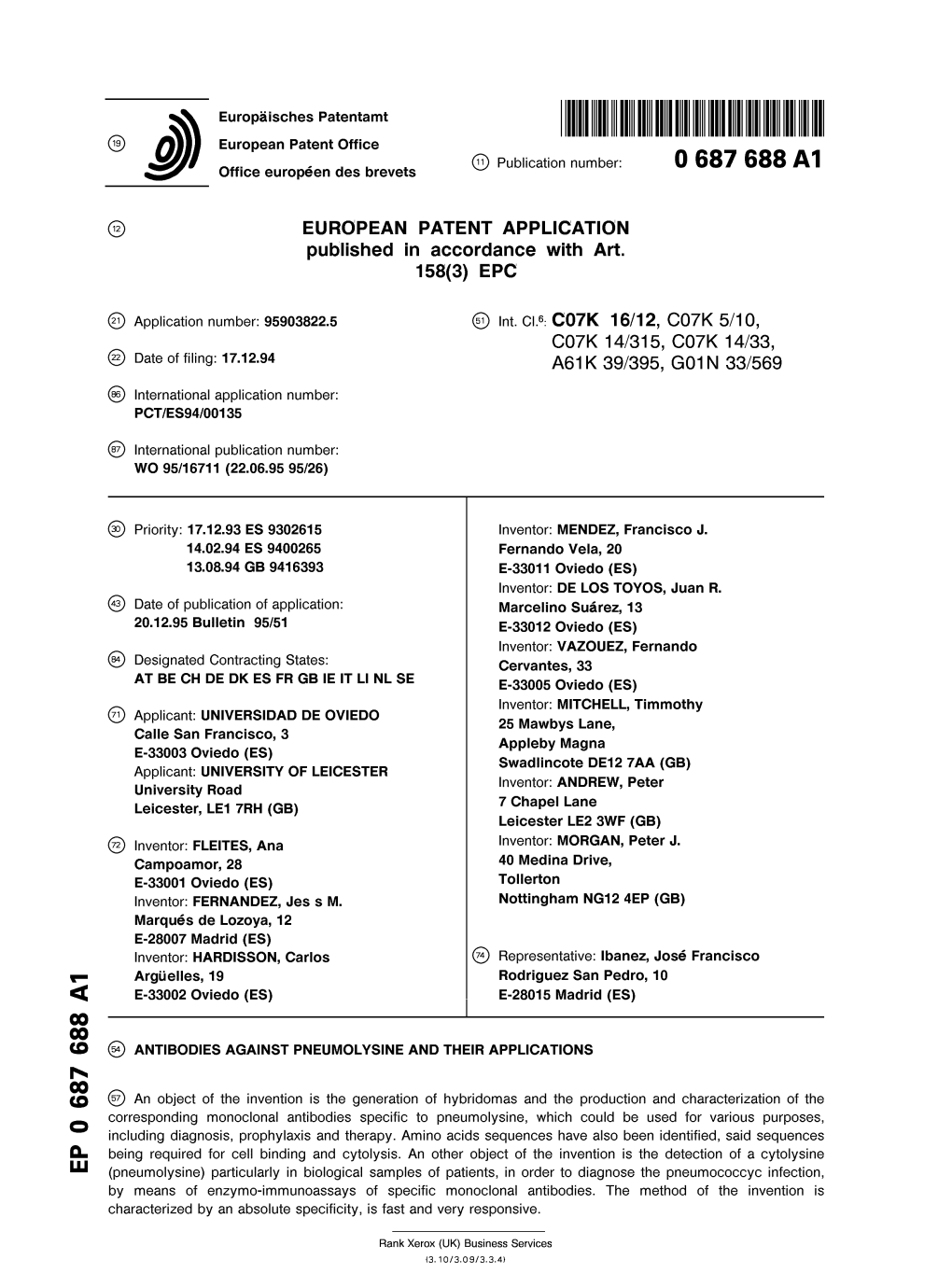 Antibodies Against Pneumolysine and Their Applications