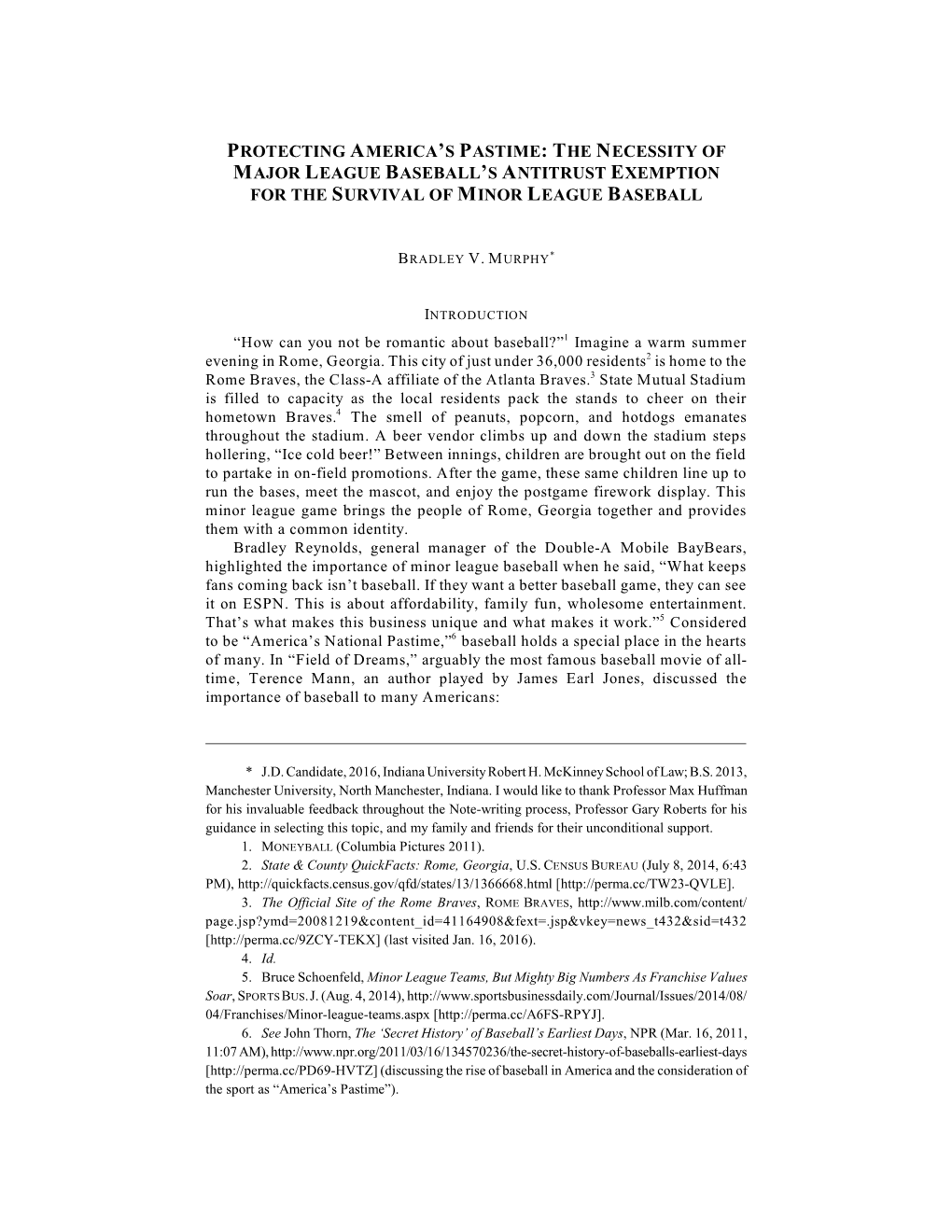 The Necessity of Major League Baseball's Antitrust Exemption