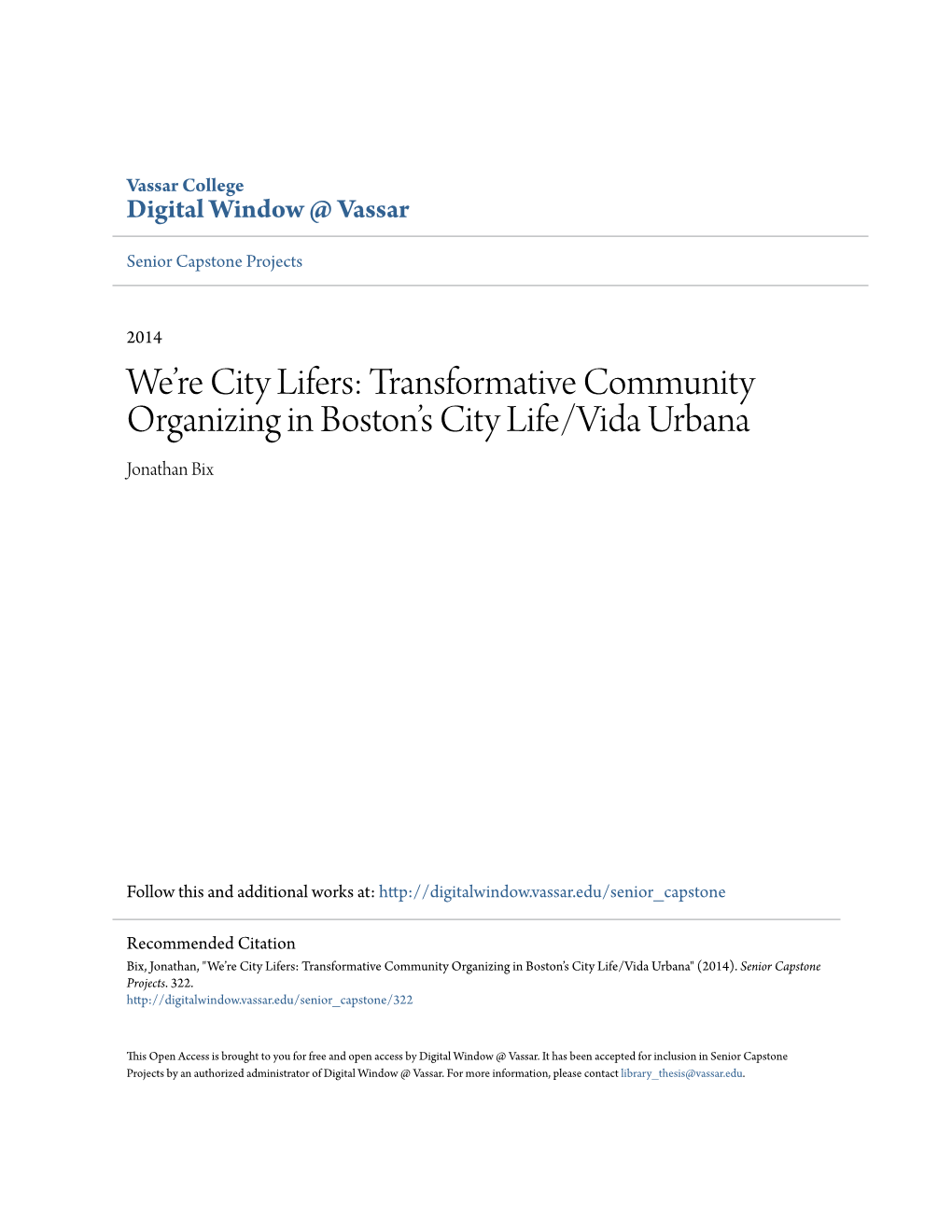 Transformative Community Organizing in Boston's City Life/Vida Urbana