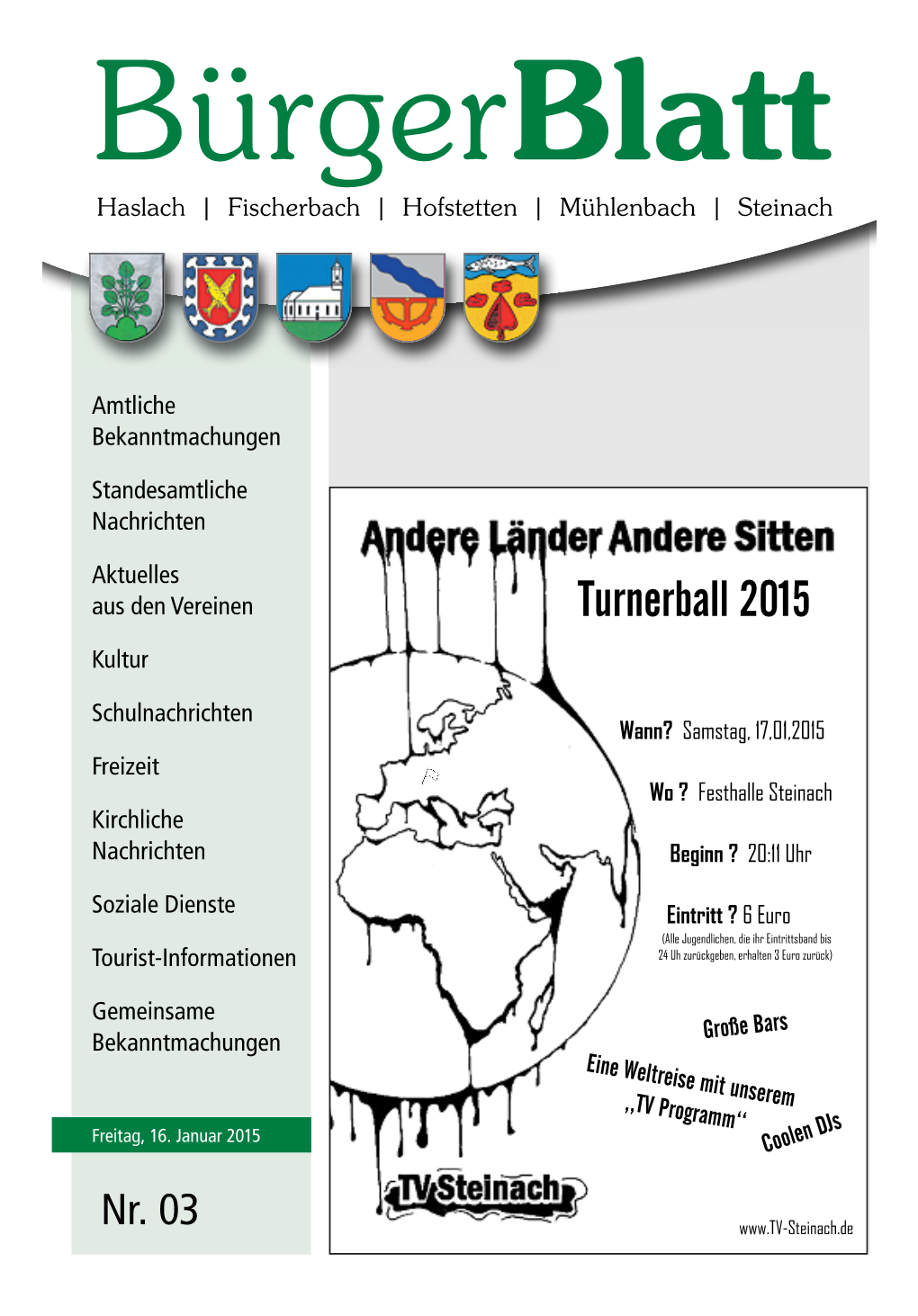 Bürgerblatt Nr. 03 Vom Freitag, 16. Januar 2015