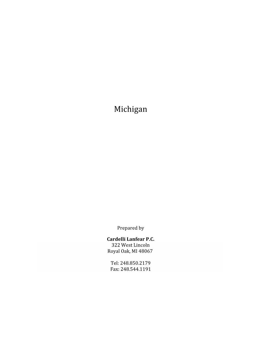 Michigan-Tort.Pdf