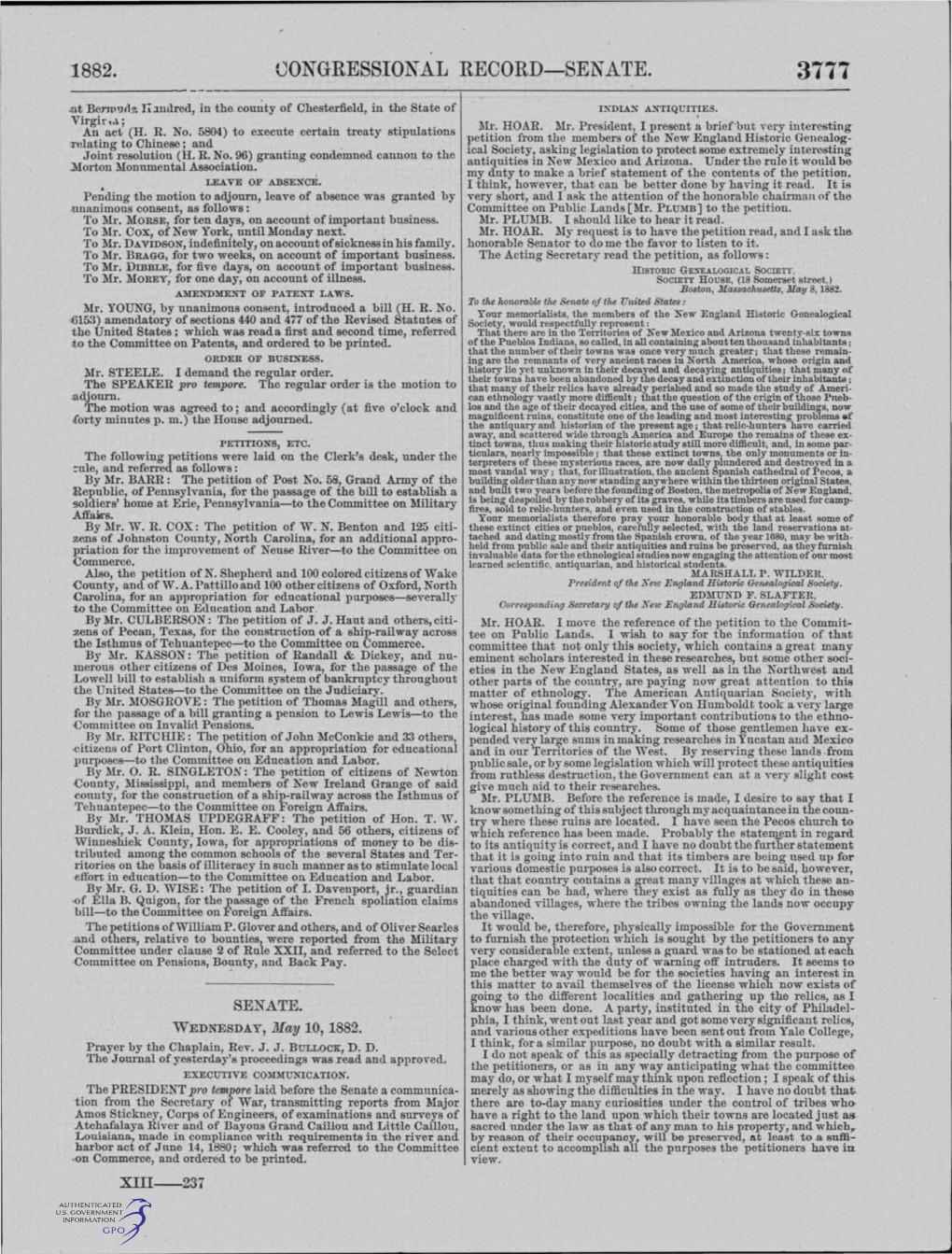 1882. Oongressional Record-Senate. 3777