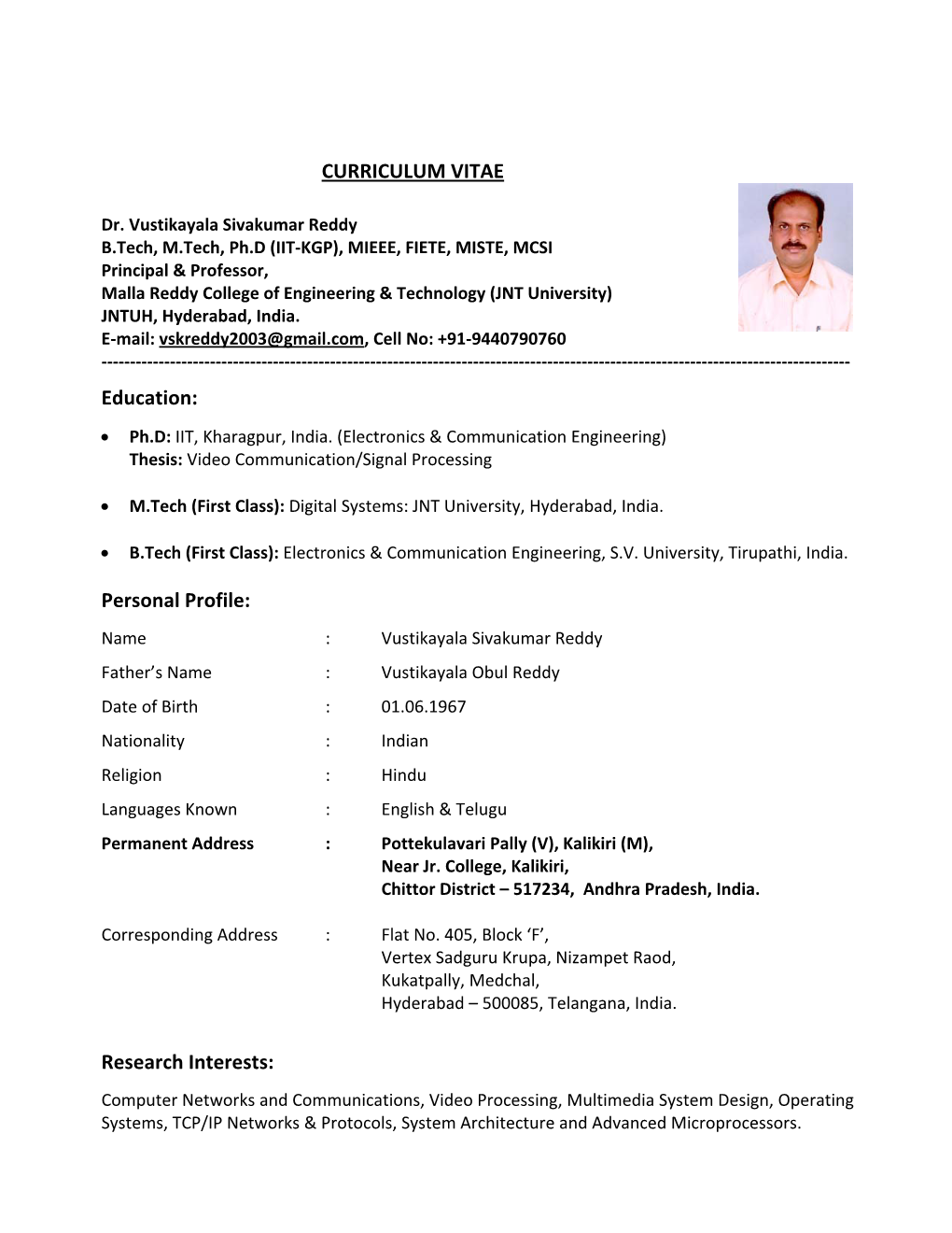 CURRICULUM VITAE Education