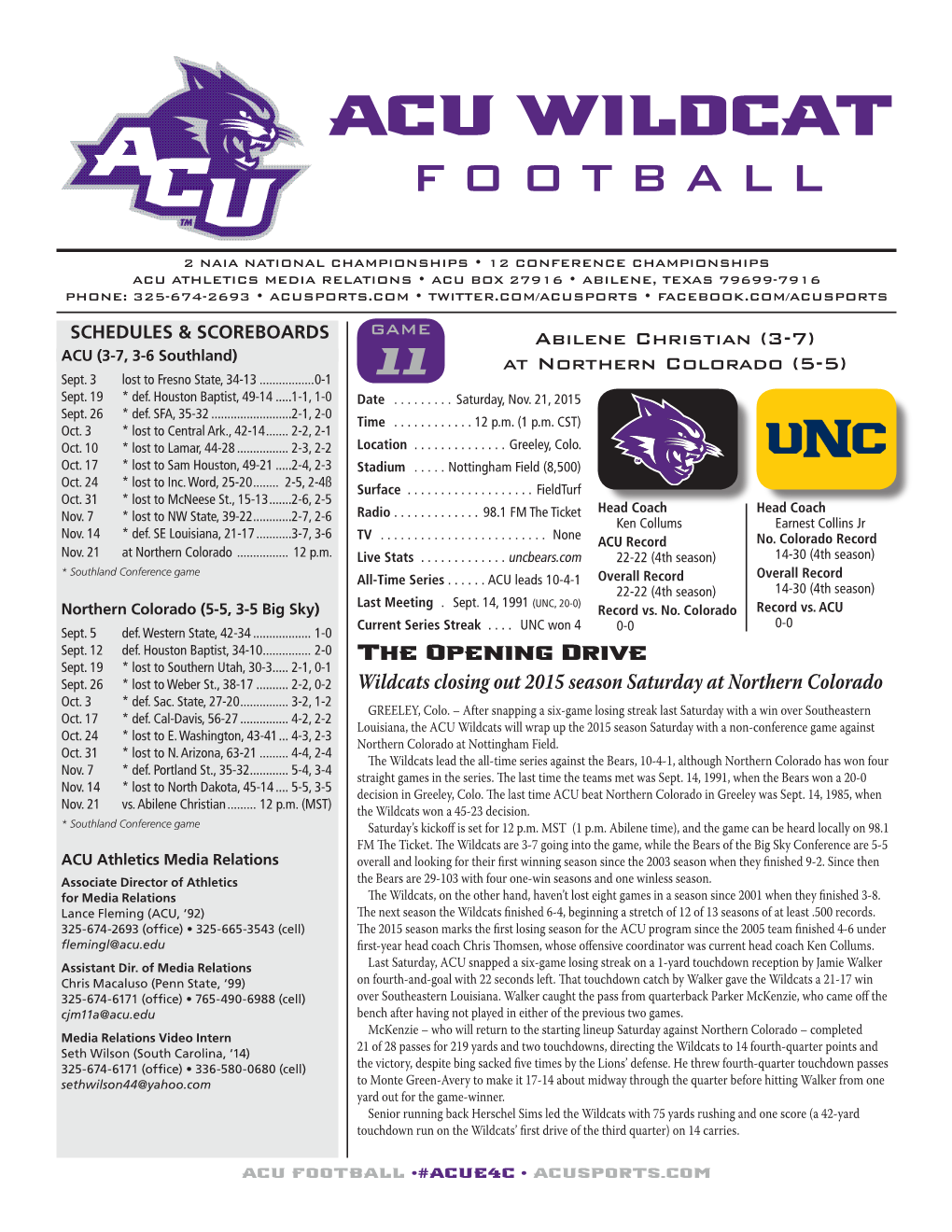 Acu Wildcat Football