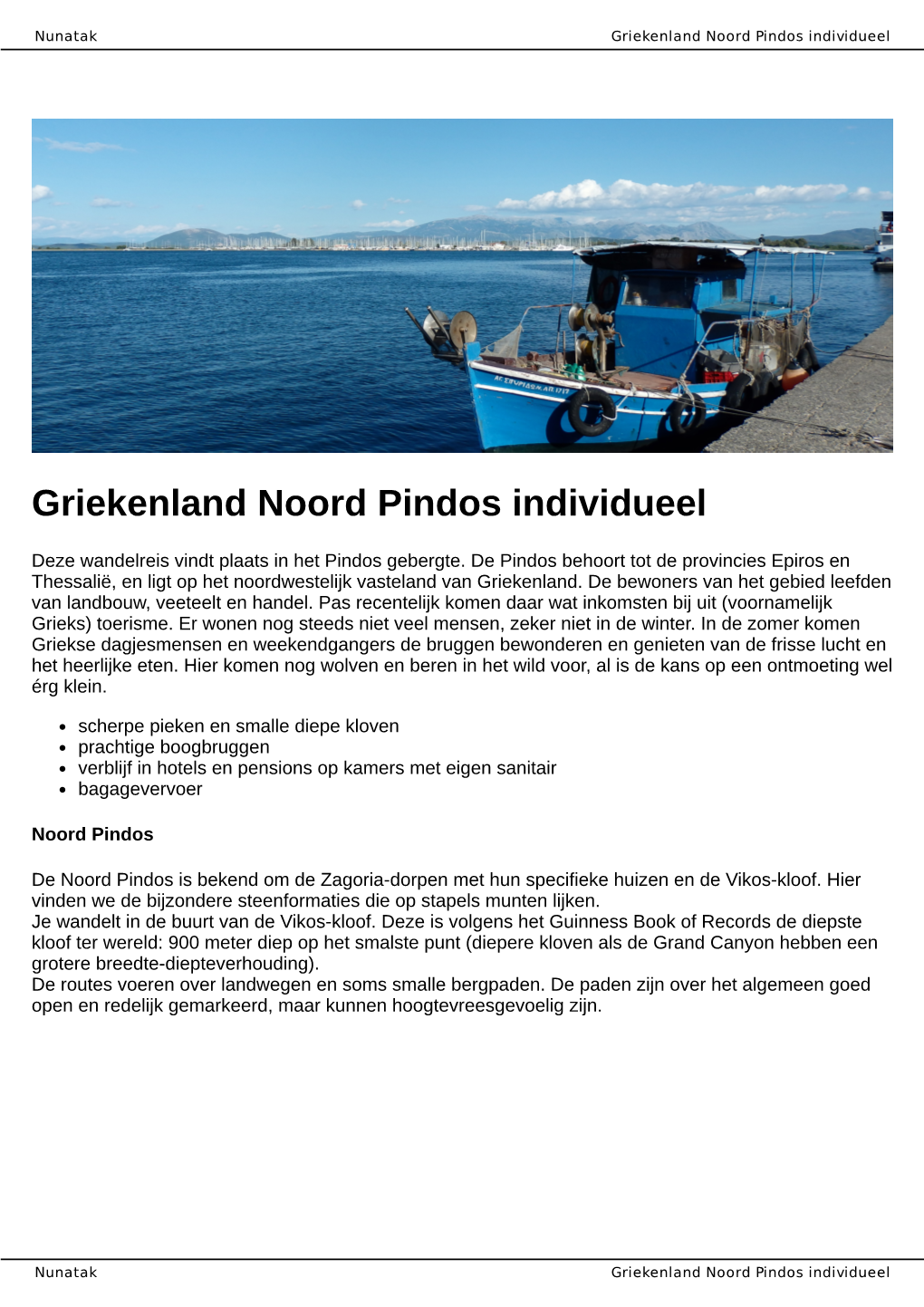 Griekenland Noord Pindos Individueel