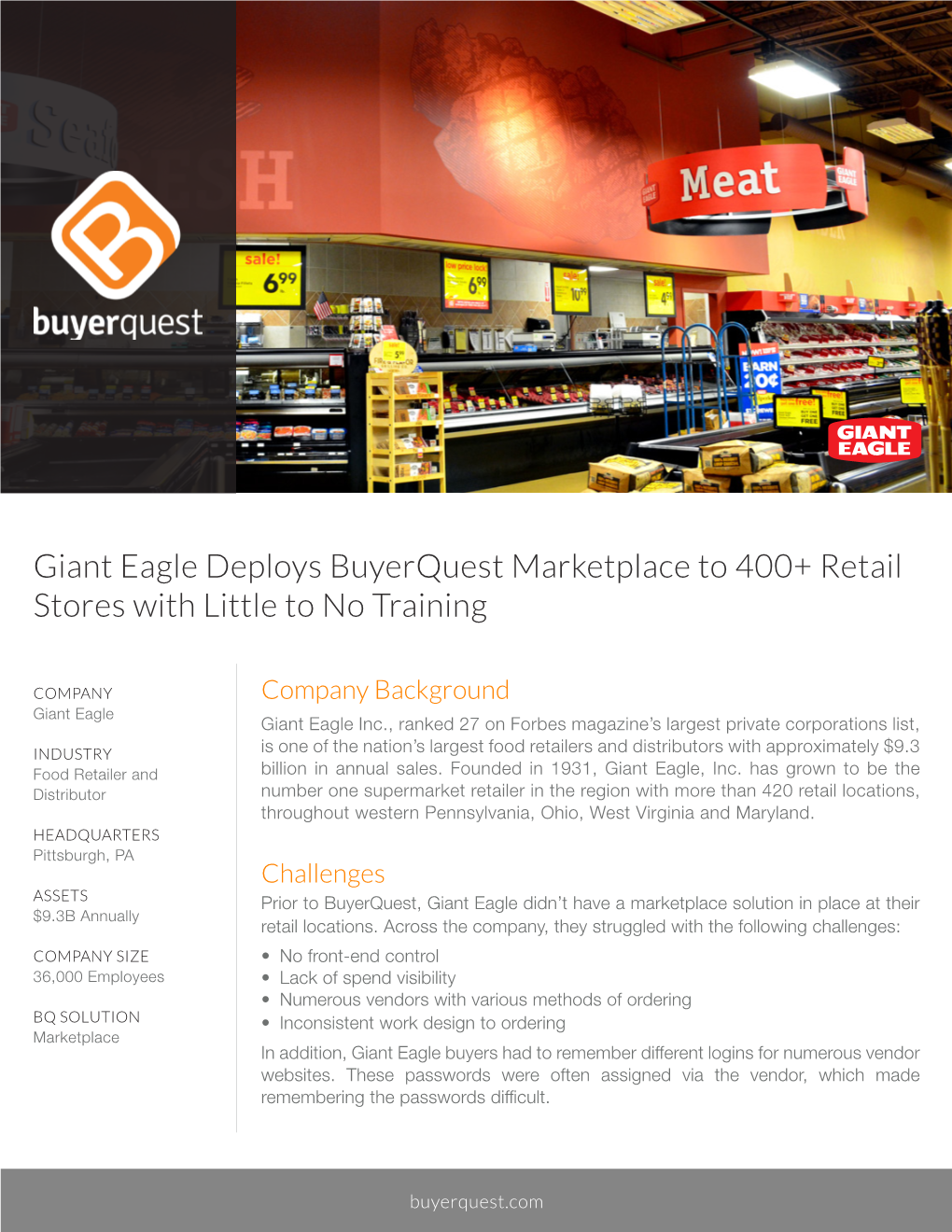 Giant Eagle Deploys Buyerquest Marketplace to 400+ Retail Stores with Little to No Training