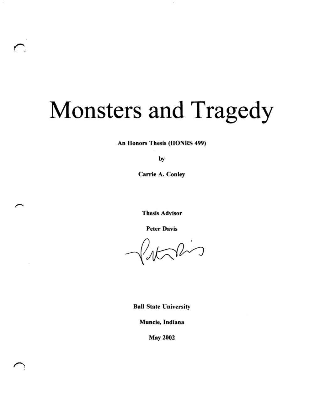 Monsters and Tragedy