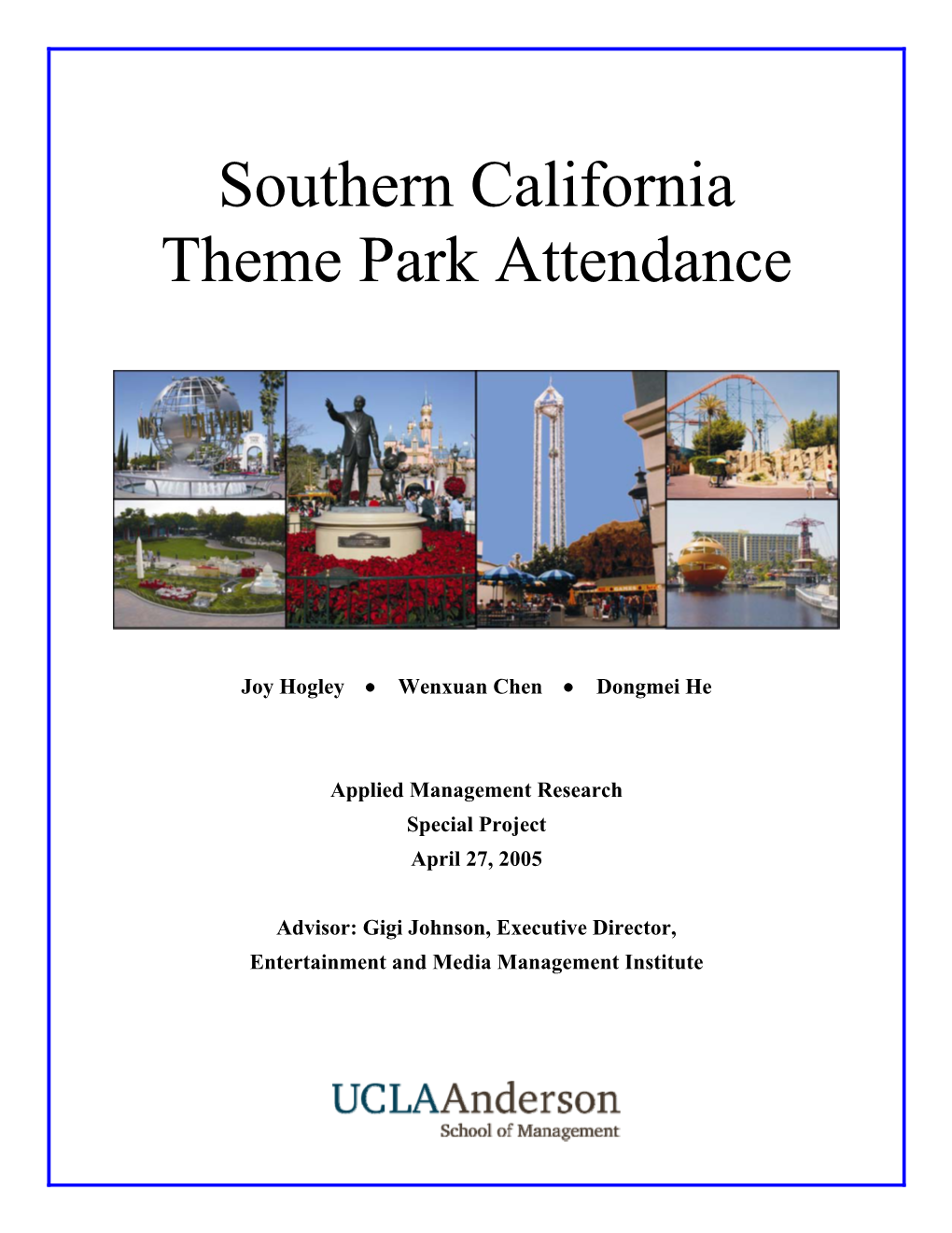 Southern California Theme Park Attendance Study