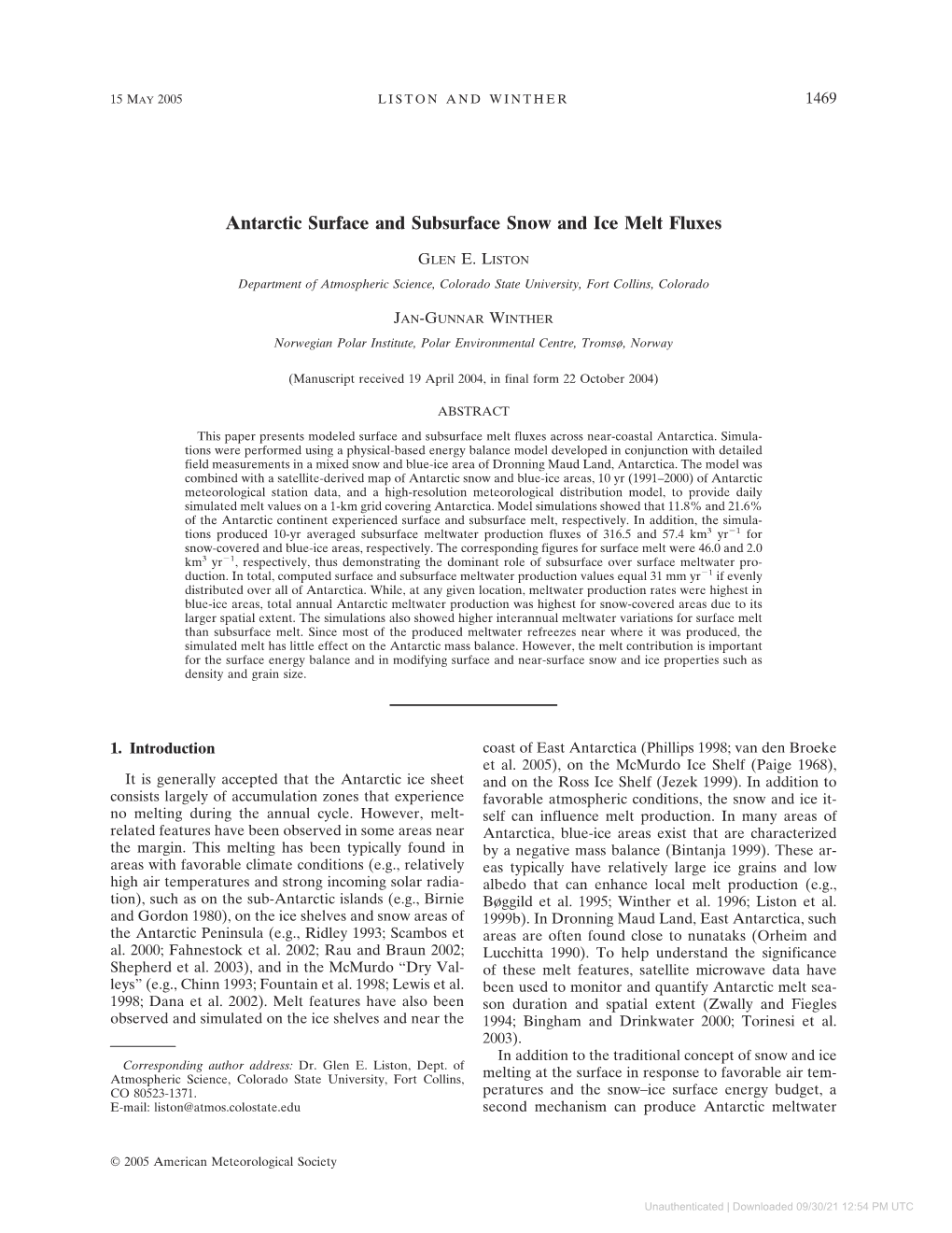 Antarctic Surface and Subsurface Snow and Ice Melt Fluxes