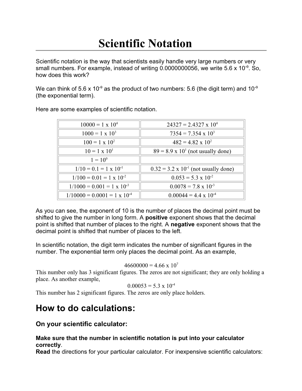 Here Are Some Examples of Scientific Notation
