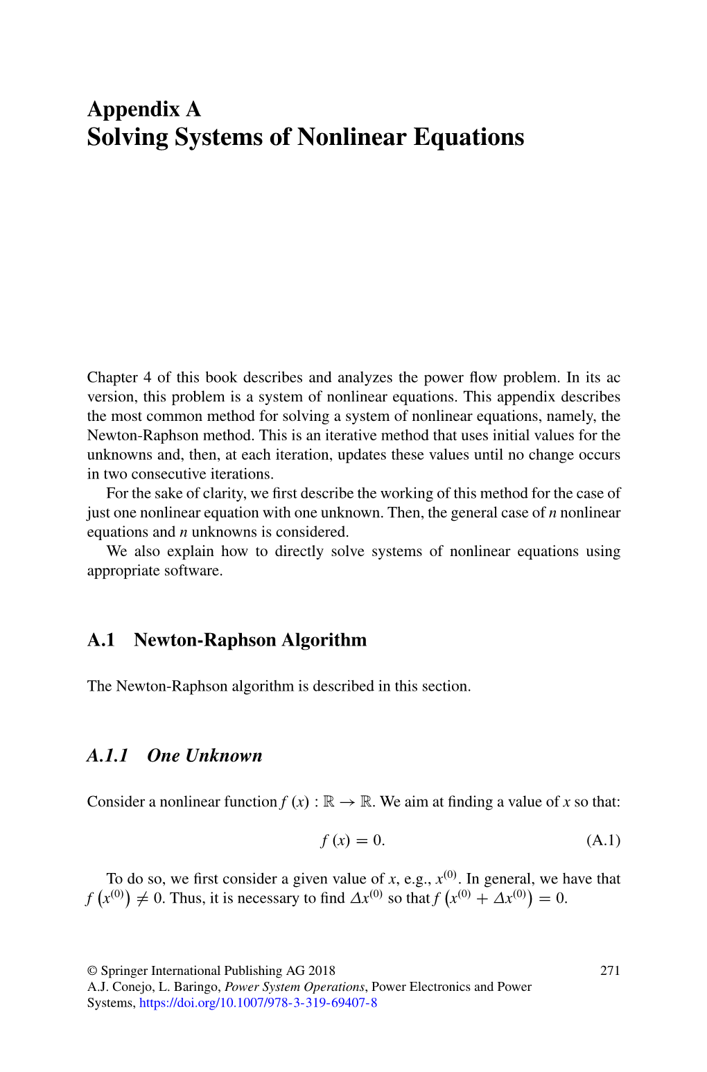 Appendix a Solving Systems of Nonlinear Equations