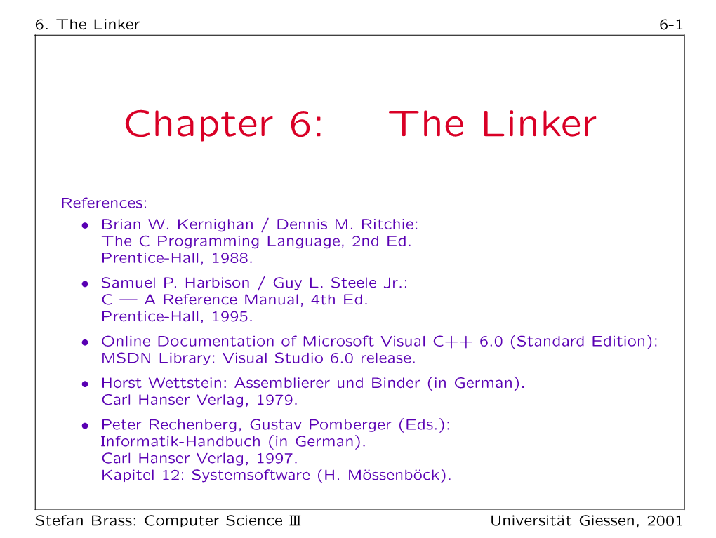 Chapter 6: the Linker